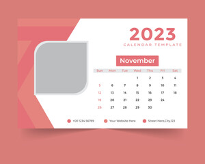 desk calendar template for new year 2023