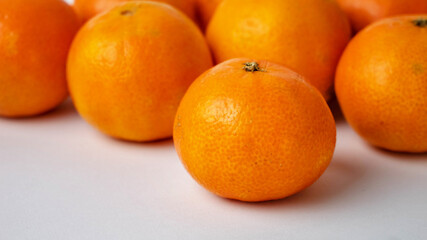 mandarins closeup on white background