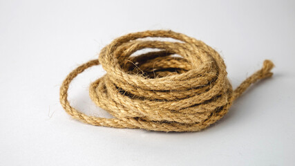 coiled twine on white background