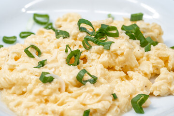 scrambled eggs with fresh green onions