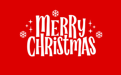 Merry christmas, lettering typography isolated. Vector holiday message element with sparks.