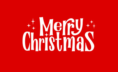 Merry christmas, lettering typography isolated. Vector holiday message element with sparks.