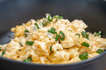 scrambled eggs with fresh green onions