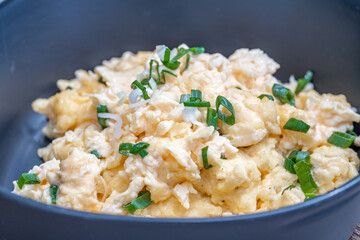 scrambled eggs with fresh green onions