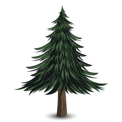 Obraz premium Traditional Christmas Tree Vector Illustration - Xmas Tree