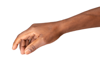  Hand touching, taking or giving isolated on white or  transparent background