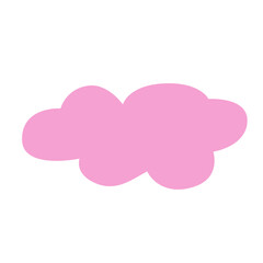  A small pink cloud. Vector illustration in hand drawn style
