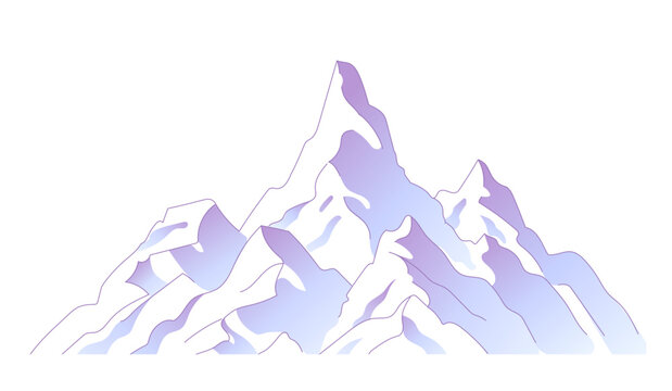 Snowy mountain top vector illustration