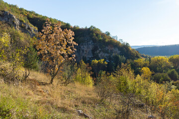 Autumn view of Nishava river gorge, Bulgaria