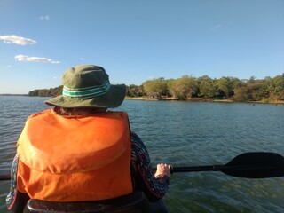 kayaking on the river