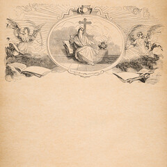 Obraz premium Vintage old paper background. Religion. Faith. Christianity