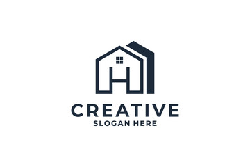 Initial letter H logo design with creative combination.