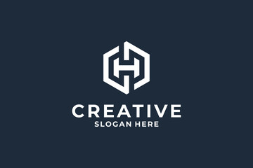 Obraz premium Initial letter H logo design with creative combination.