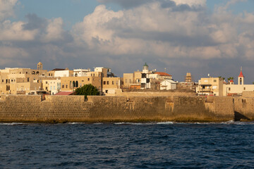 Akko with ancient history on the shores of the Mediterranean Sea