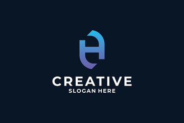 Obraz premium Letter H logo design combine with creative concept.