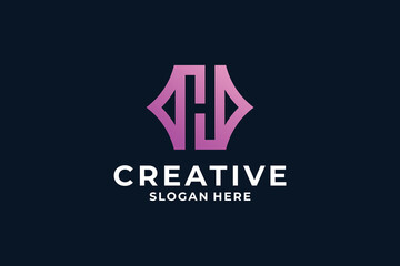 Naklejka premium Letter H logo design combine with creative concept.