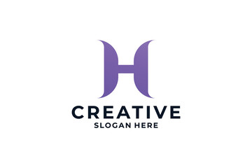 Fototapeta na wymiar Letter H logo design combine with creative concept.
