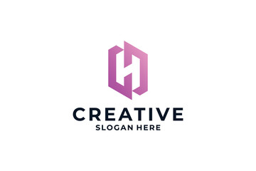 Letter H logo design combine with creative concept.