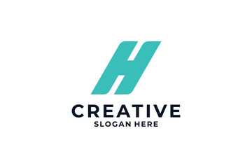 Obraz premium Simple letter H logo design template.