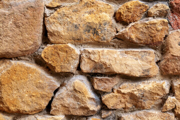 Textured exterior stone wall background with old abstract structure