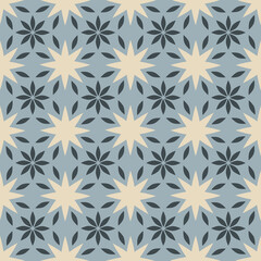 Abstract floral holiday seamless pattern. Line arabesque ornamental texture. Artistic geometric mosaic background in arab orient style.