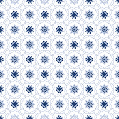 Abstract arabesque christmas star holiday seamless pattern. Line floral winter ornamental texture. Artistic geometric line backdrop in arab orient style