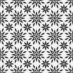 Fototapeta premium Abstract floral holiday seamless pattern. Line arabesque ornamental texture. Artistic geometric mosaic background in arab orient style.