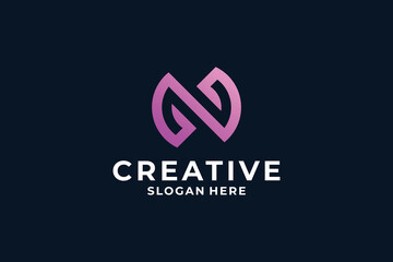 Obraz premium Minimalist letter N logo design inspiration.
