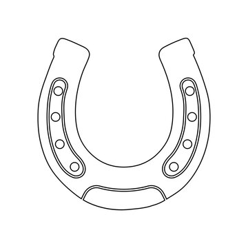 recommend clip art: Horseshoe linear icon. Horseshoe shape. Luck symbol. Vector illustration.