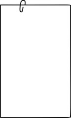 Sheet of paper with a paperclip