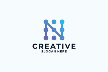 Creative letter N logo design vector.