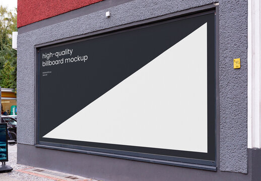 Facade Billboard Store Outdoor Advertising Poster Mockup