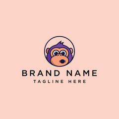 Cute Monkey Head Logo Design