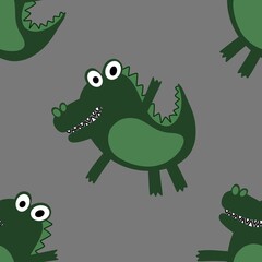 Animals cartoon seamless crocodile dinosaur dragon pattern for wrapping paper and fabrics and linens and packaging