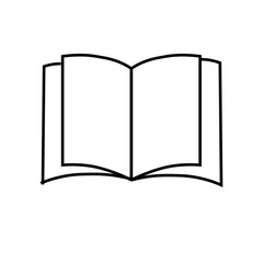 Book icon isolated on white background. Book pictogram. Black book icon close-up