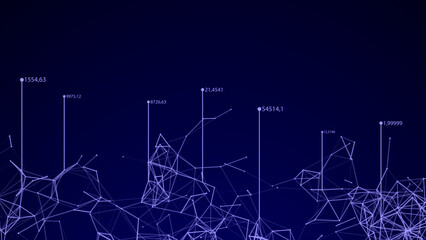 Network connection technology. Digital futuristic backdrop. Effect of gathering or searching data. Vector illustrations.