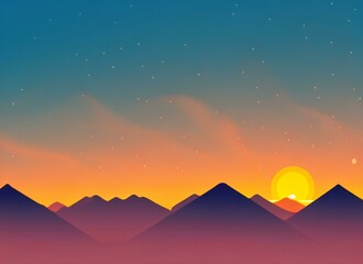 colorful silhouette of a landscape