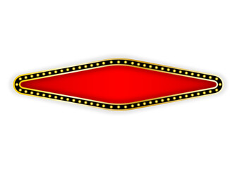 Vintage luminous diamond-shaped billboard. Retro lightbox. Vector illustration.