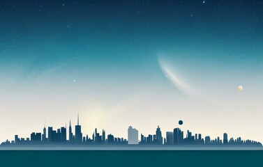 colorful silhouette landscape illustration