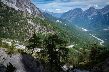 Fototapeta na wymiar Accursed Mountains landscape, Albania, Valbone region.