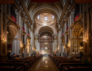 Fototapeta na wymiar Interior of church of San Isidro, Madrid, Spain