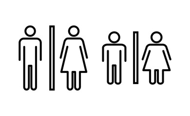 Toilet icon vector for web and mobile app. Girls and boys restrooms sign and symbol. bathroom sign. wc, lavatory