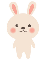 年賀状素材  うさぎイラスト（立つ）