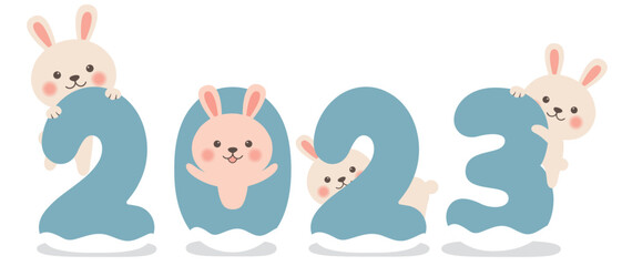 年賀状素材  うさぎイラスト