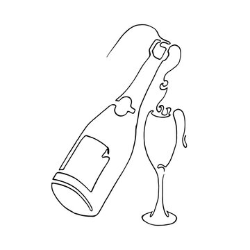 recommend clip art: thin line bottle. glass. modern simple lineart graphic art design isolated. illustration. vector
