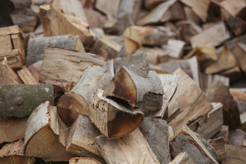 Big pile of split firewood