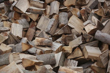 Big pile of split firewood