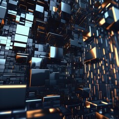 abstract technology background with metal squares
