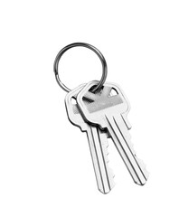 Transparent PNG Pair of New Silver House Keys.