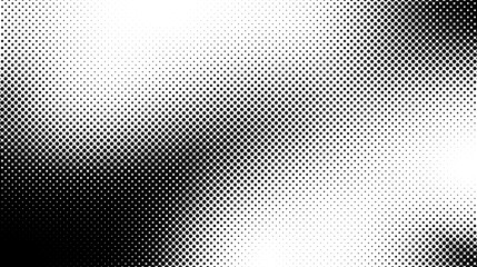 Halftone background. Grunge halftone pop art texture. White and black abstract wallpaper. Geometric retro vector - obrazy, fototapety, plakaty